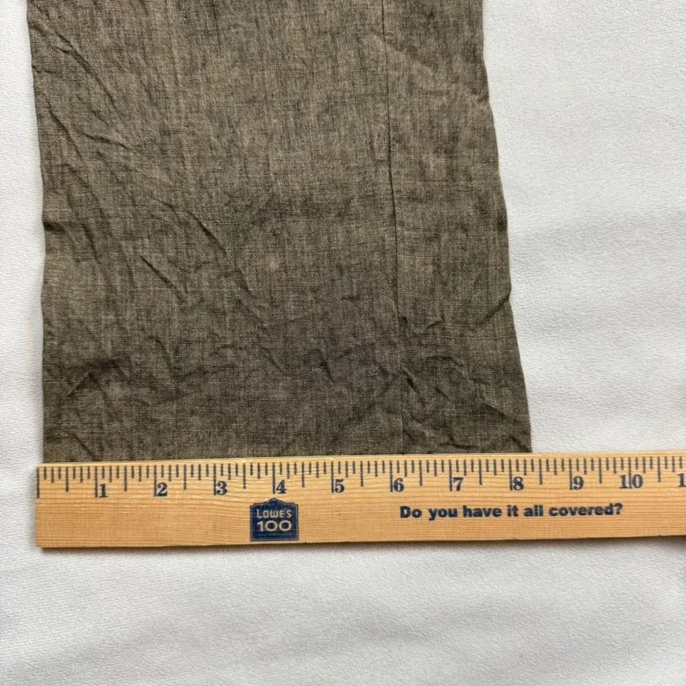 Joseph Abboud Heritage Pants Mens 38W Brown 100% Linen Leomaster Italian Fabric